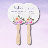Chic Lilac Pink Roses Brautparty Fächer
