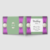 Chic Lilac & Sage Pearl Ribbon Wedding Gästebuch (Voll)