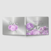 Chic Lilac Silver Floral Anpassbare Hochzeit Gästebuch (Voll)