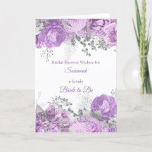 Chic Lilac Silver Floral Name Brautparty