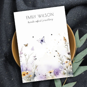 Chic Lilac Wildblume Butterfly 2 Earring Display Visitenkarte