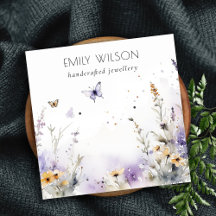 Chic Lilac Wildflower Butterfly Earring Display
