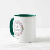 Chic Lilac Wreath Mother of the BRIDE Typografy Tasse (Vorderseite Links)