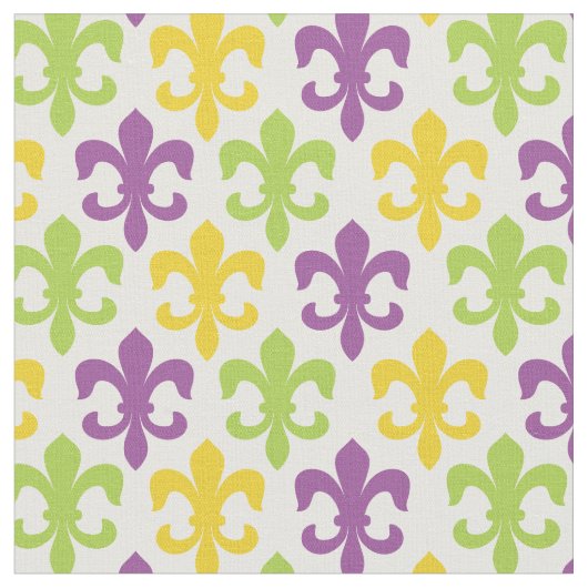 Chic Lilie Mardi Gras Pattern Stoff (Nahaufnahme)