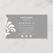 Chic Lilie & Streifen in Soft Pink Visitenkarte (Rückseite)