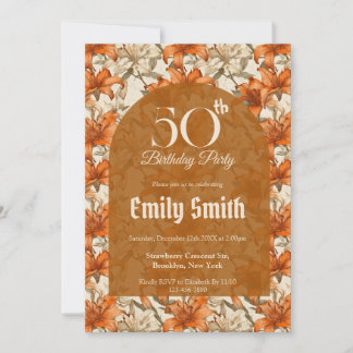 Chic Lilies Accent 80Th Birthday Einladung