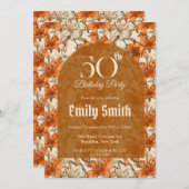 Chic Lilies Accent 80Th Birthday Einladung (Vorne/Hinten)