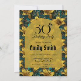 Chic Lilies Aesthetic First Birthday Einladung