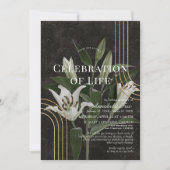 Chic Lilies Feier zur Beerdigung des Lebens Einladung (Vorderseite)