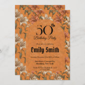 Chic Lilies Flower Birthday Present Einladung (Vorne/Hinten)