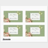 Chic Lilies & Gem Butterfly Wedding Rechteckiger Aufkleber (Blatt)