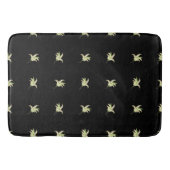 Chic Lily-of-the-Valley Floral Motif Black Badematte (Vorderseite)