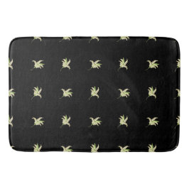 Chic Lily-of-the-Valley Floral Motif Black Badematte