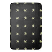 Chic Lily-of-the-Valley Floral Motif Black Badematte (Vorderseite Vertikal)