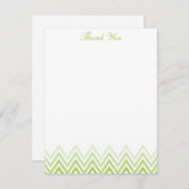 Chic Lime Green Ombre Chevrons Mitteilungskarten (Vorne/Hinten)