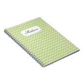 Chic Lime Green Zickzack Custom Monogram Notizblock (Rechte Seite)