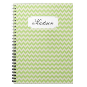 Chic Lime Green Zickzack Custom Monogram Notizblock