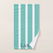 Chic Lined Sage Green Mit Monogramm Badhandtuch Set (Handtuch)