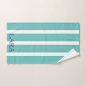 Chic Lined Sage Green Mit Monogramm Badhandtuch Set (Handtuch)