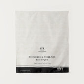 Chic Linen Black Business Logo Event Display Table Wandteppich (Vorderseite)