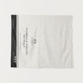 Chic Linen Black Business Logo Event Display Table Wandteppich (Vorderseite (Horizontal))