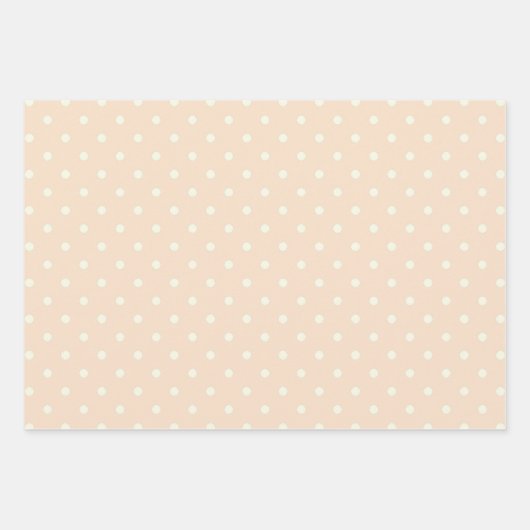 Chic Linen Hellrosa Weiß Polka Dot Muster Geschenkpapier Set (Vorderseite 2)