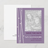Chic Lines & Dots Save the Date (Vorne/Hinten)