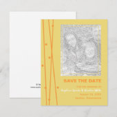 Chic Lines & Dots Save the Date (Vorne/Hinten)