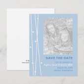 Chic Lines & Dots Save the Date (Vorne/Hinten)