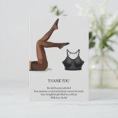 Chic Lingerie Theme Brautparty Dankeskarte (Stehend Vorderseite)