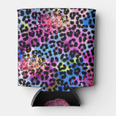 *~* Chic LIPS Glitzer Tierleoparden blau Dosenkühler (Vorderseite)