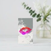 Chic Lipstick Kiss | Texture Background Visitenkarte (Stehend Vorderseite)
