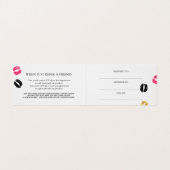 Chic Lipstick-Markierungen Makeup-Referenzkarte Visitenkarten (Innenseite Aufgefaltet)