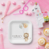 Chic Little Niedlich Lion 1. Geburtstag Party Pappteller (Party)