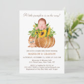 Chic Little Pumpkin Couples Kinderdusche Einladung (Stehend Vorderseite)