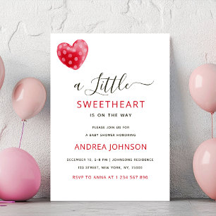 Chic Little Sweetheart Valentine's Day Baby Shower Save The Date