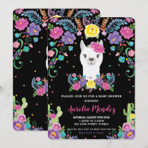 Chic Llama Mexican Floral Baby Duschkabine