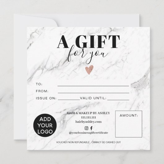 Chic-Logo aus weißem Marmor (Vorderseite)