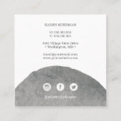 Chic Logo beruflich trendy grau Social Media Quadratische Visitenkarte (Rückseite)