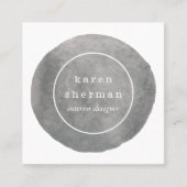 Chic Logo beruflich trendy grau Social Media Quadratische Visitenkarte (Vorderseite)