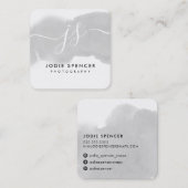 CHIC LOGO elegant hübsche erste silberne Aquarellf Quadratische Visitenkarte (Vorne/Hinten)