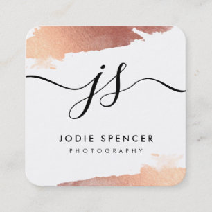 CHIC LOGO elegant hübsche glamouröse Rose Goldfarb Quadratische Visitenkarte