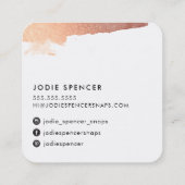 CHIC LOGO elegant hübsche glamouröse Rose Goldfarb Quadratische Visitenkarte (Rückseite)