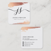 CHIC LOGO elegant hübsche glamouröse Rose Goldfarb Quadratische Visitenkarte (Vorne/Hinten)