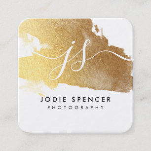 CHIC LOGO elegante hübsche goldene Goldfarbe Quadratische Visitenkarte