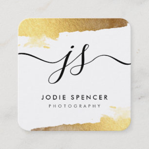 CHIC LOGO elegante hübsche goldene Goldfarbe Quadratische Visitenkarte