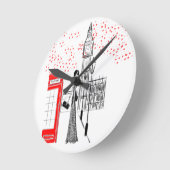 Chic London Glamour Art Wall Clock Runde Wanduhr (Winkel)