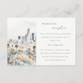 Chic Los Angeles California Wedding Reception Begleitkarte (Vorderseite)