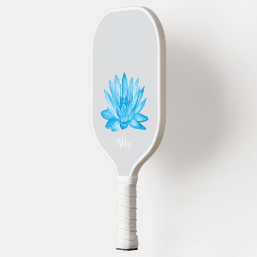 chic lotus baby blue personalized script pickleball schläger (Links)