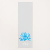 chic lotus baby blue personalized script yogamatte (Vorderseite)